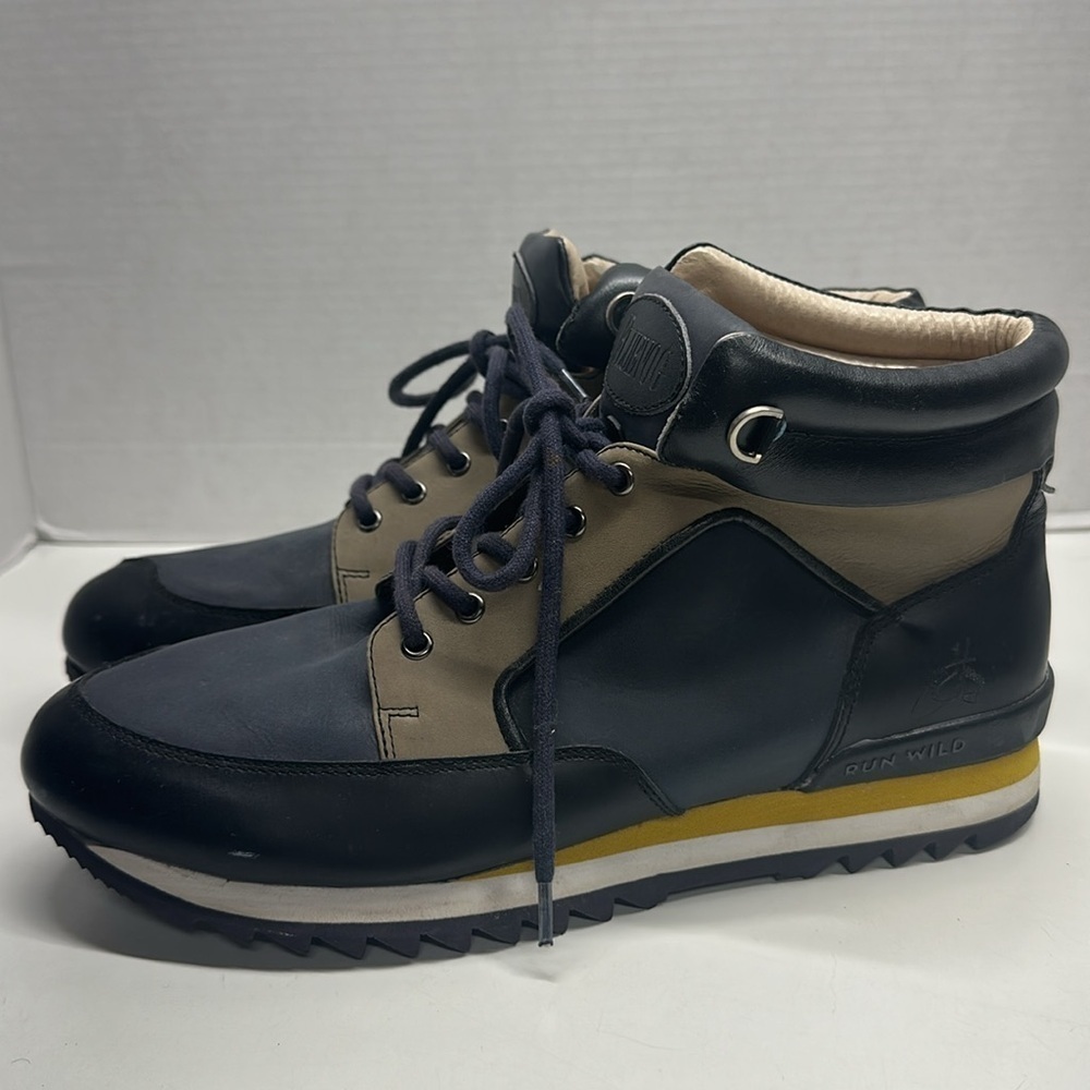 John Fluevog Sneakers Grind Run Wild Lace Up High Top Leather Shoes Mens Size 11